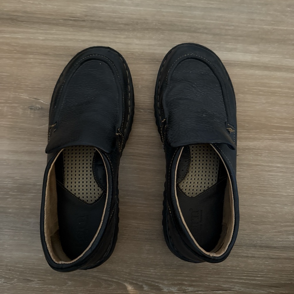 Born Black Leather Loafers